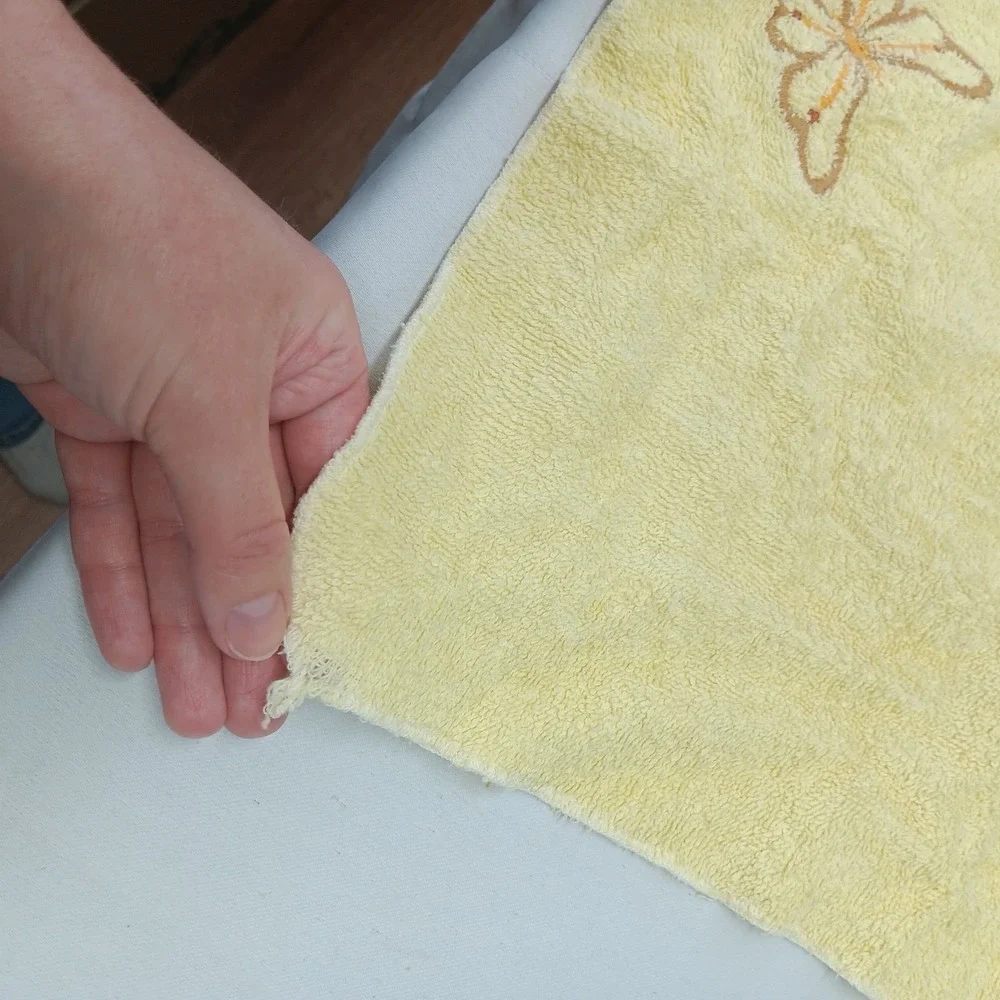 Vintage Yellow‎ Butterfly CANNON Bathroom Towel Set 3 Pieces Made in USA Retro